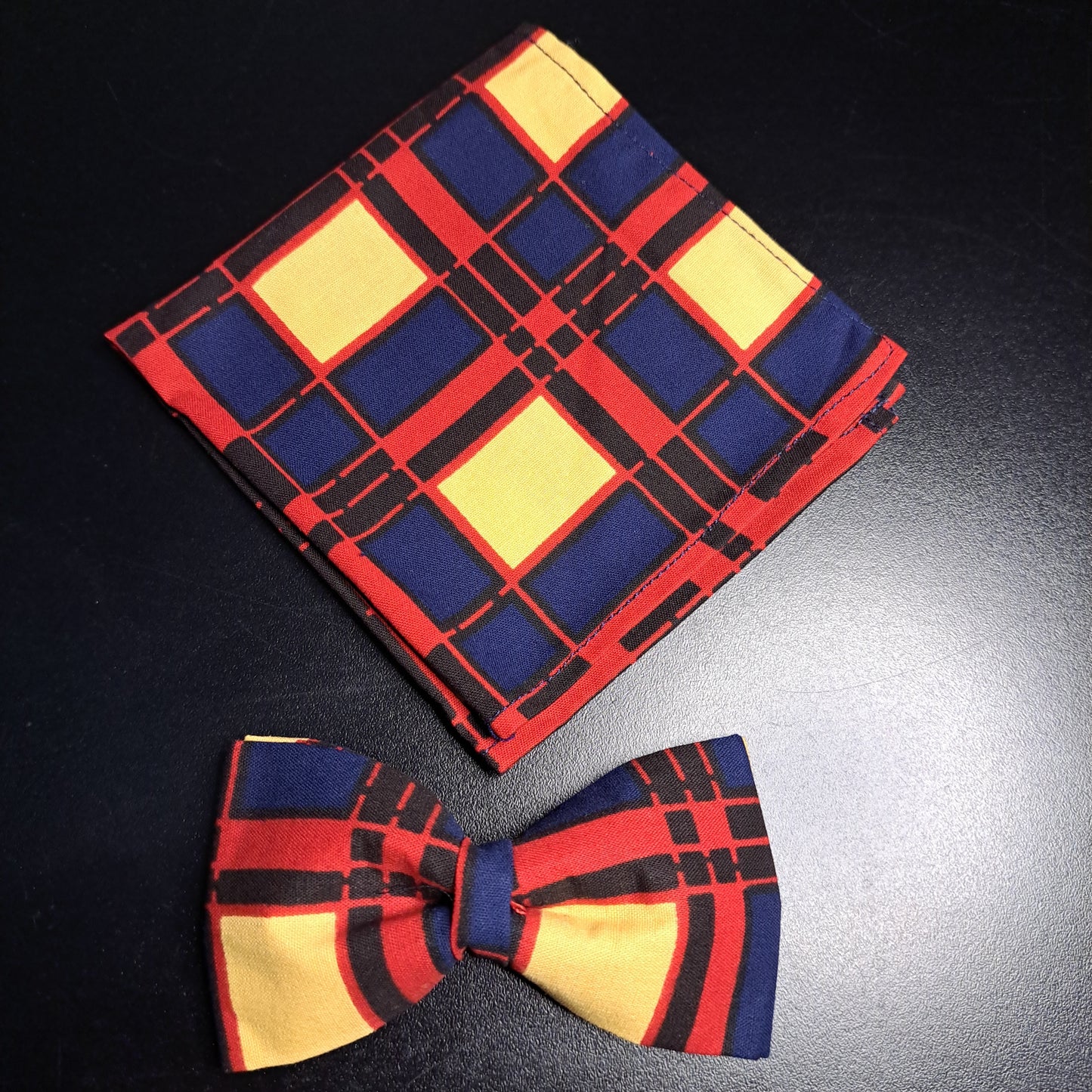 Blue Red Black Window Panel