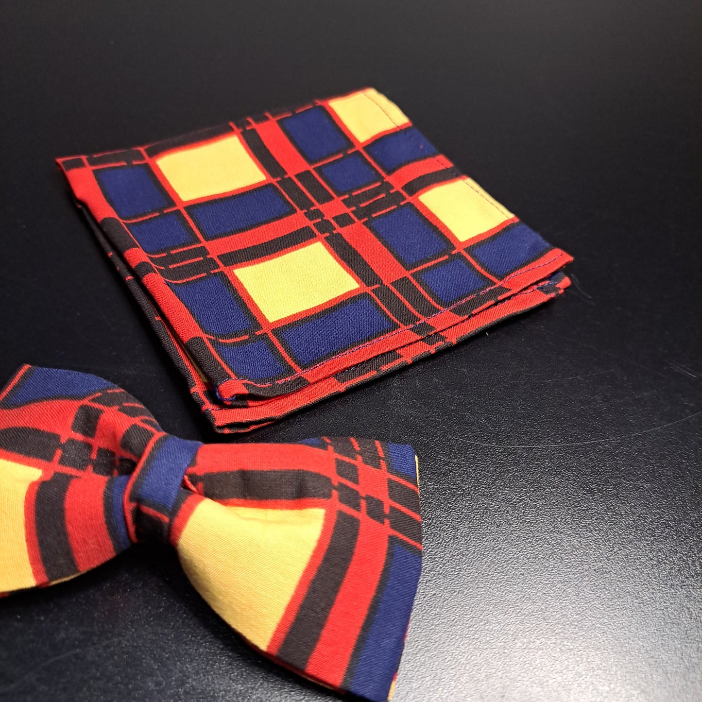 Blue Red Black Window Panel