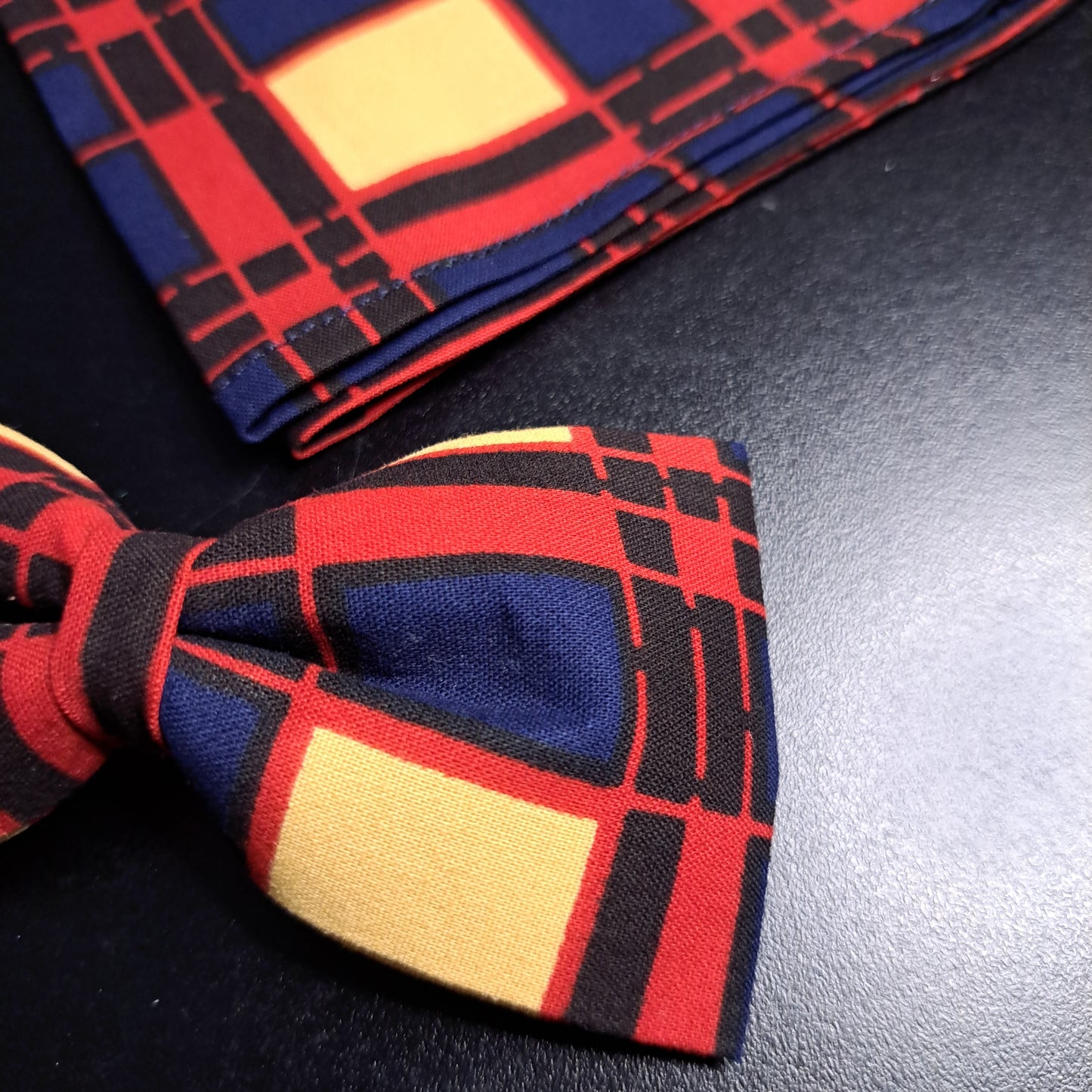 Blue Red Black Window Panel