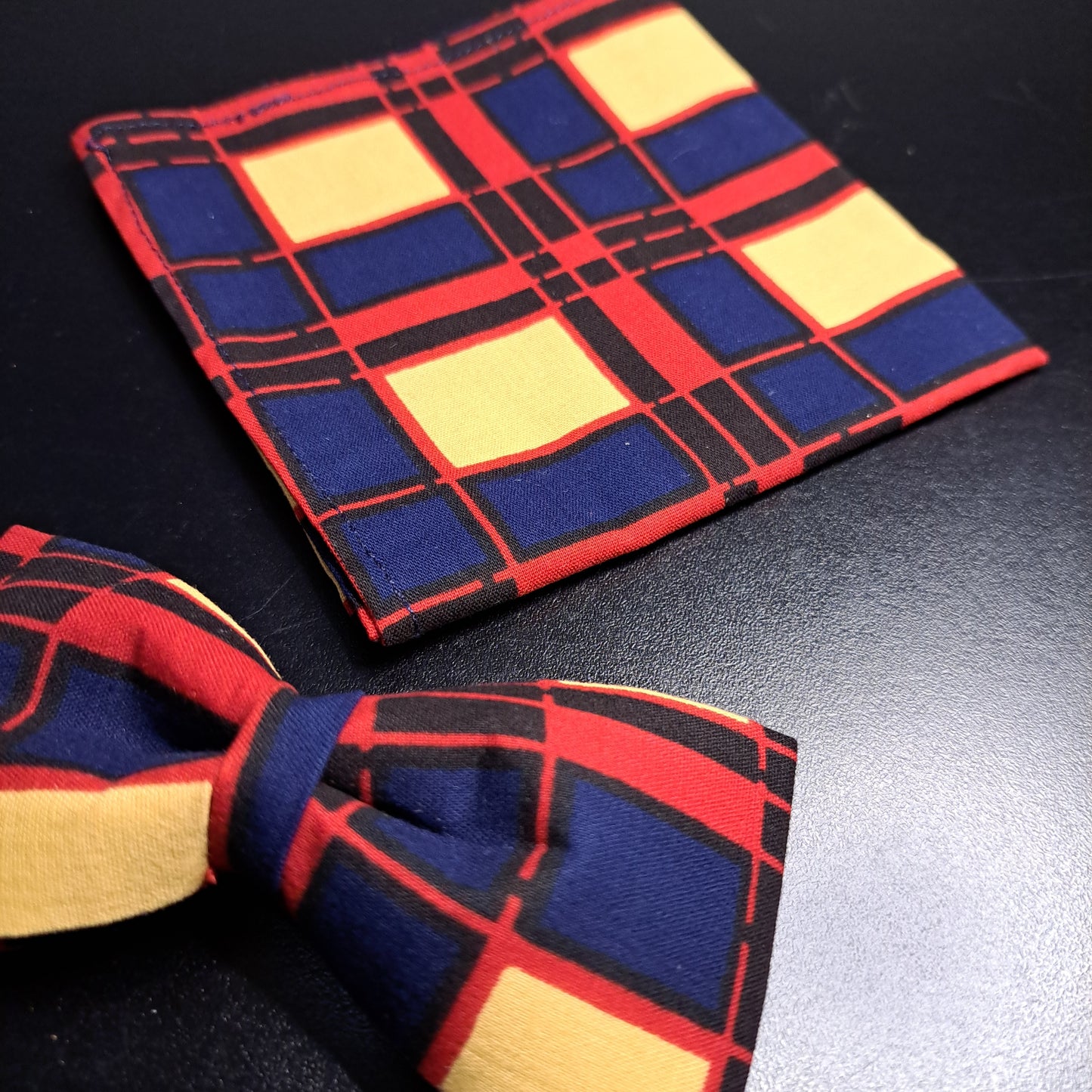 Blue Red Black Window Panel