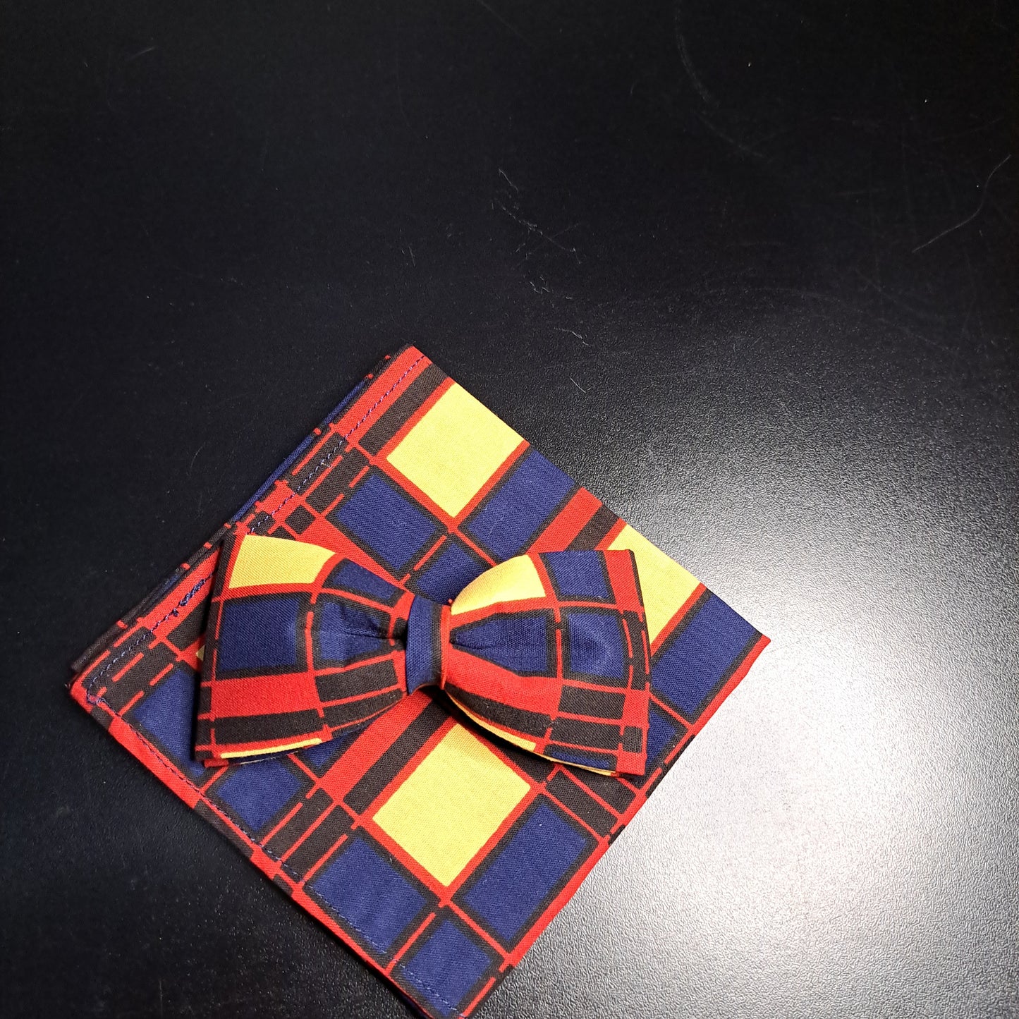 Blue Red Black Window Panel