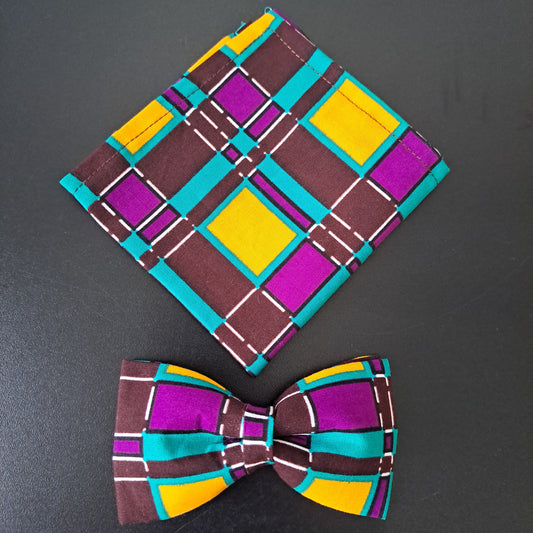 Brown Purple Turqoiuse Window Panel