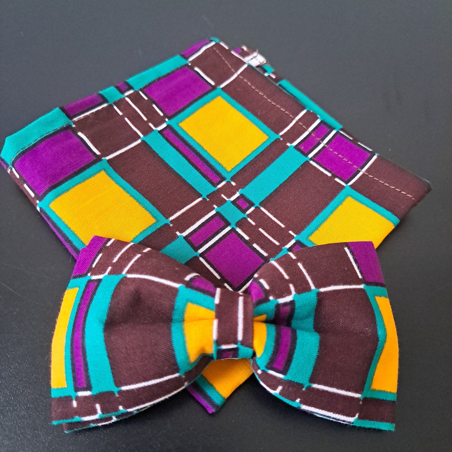 Brown Purple Turqoiuse Window Panel