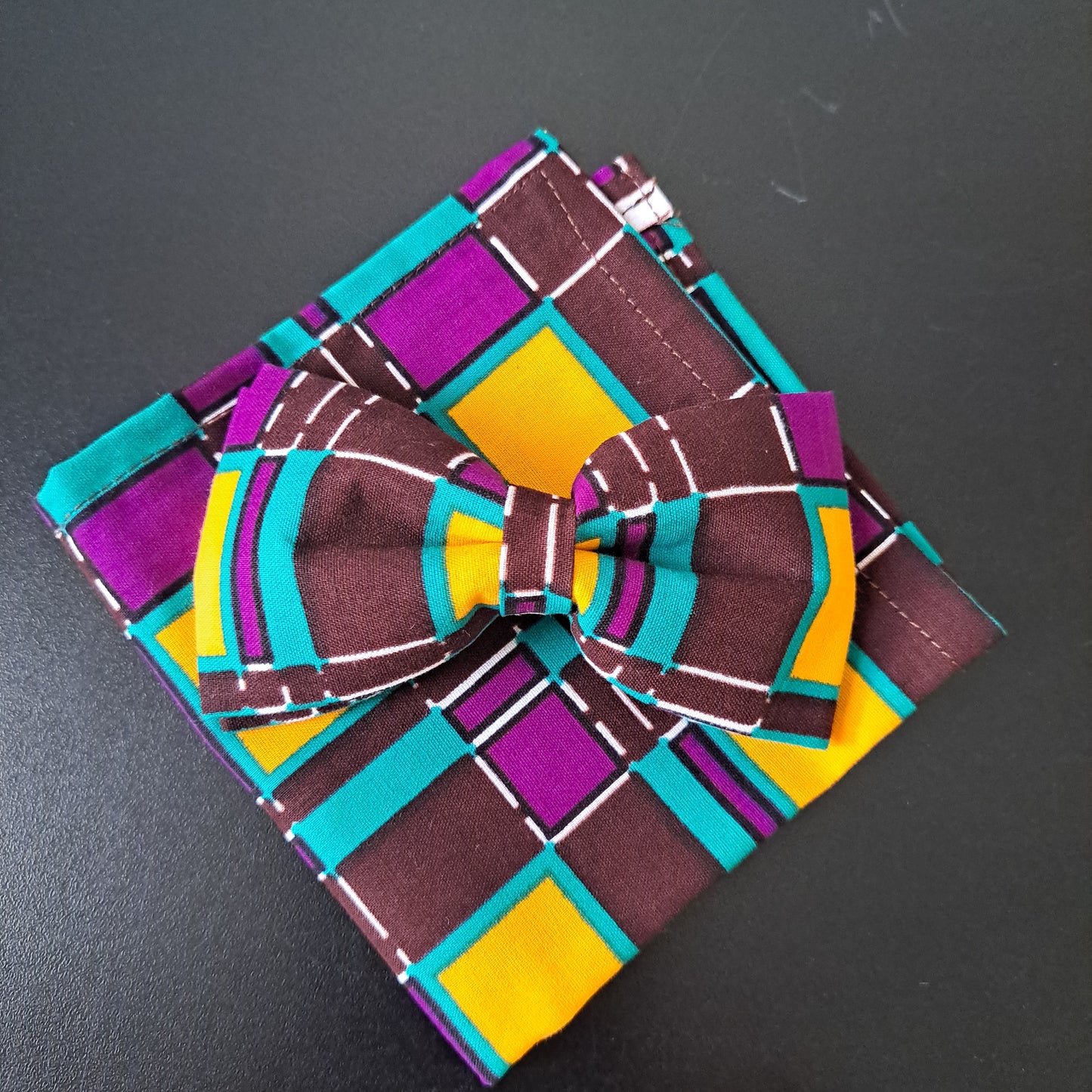 Brown Purple Turqoiuse Window Panel