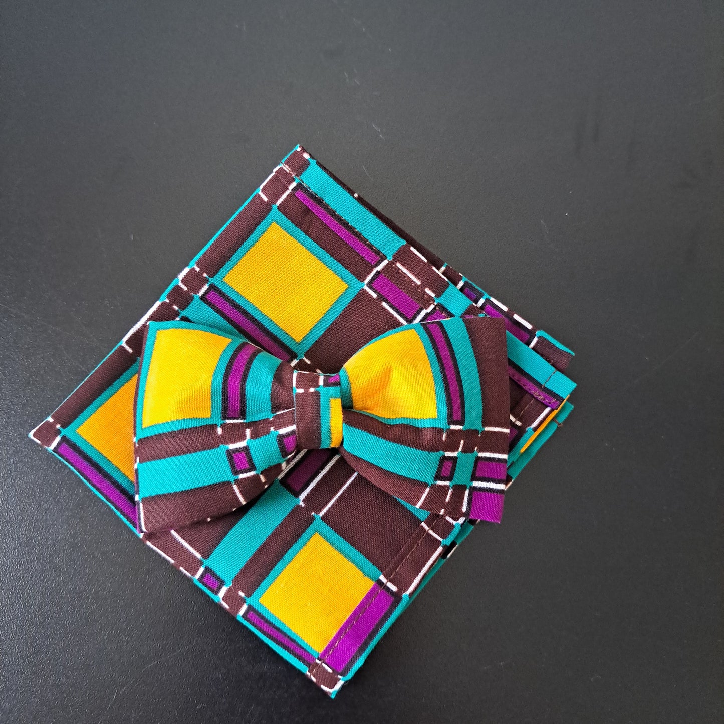 Brown Purple Turqoiuse Window Panel