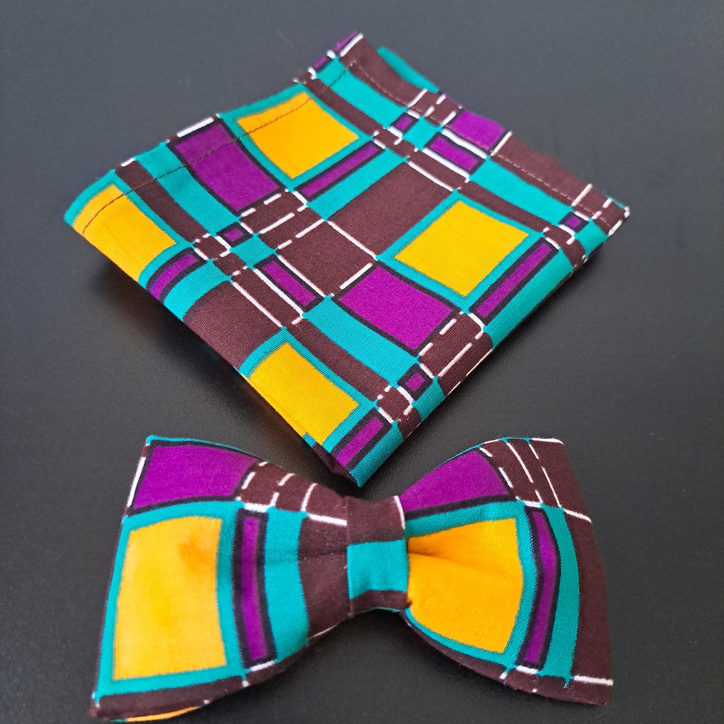 Brown Purple Turqoiuse Window Panel