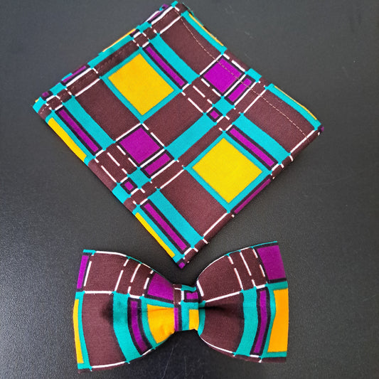 Brown Purple Turqoiuse Window Panel