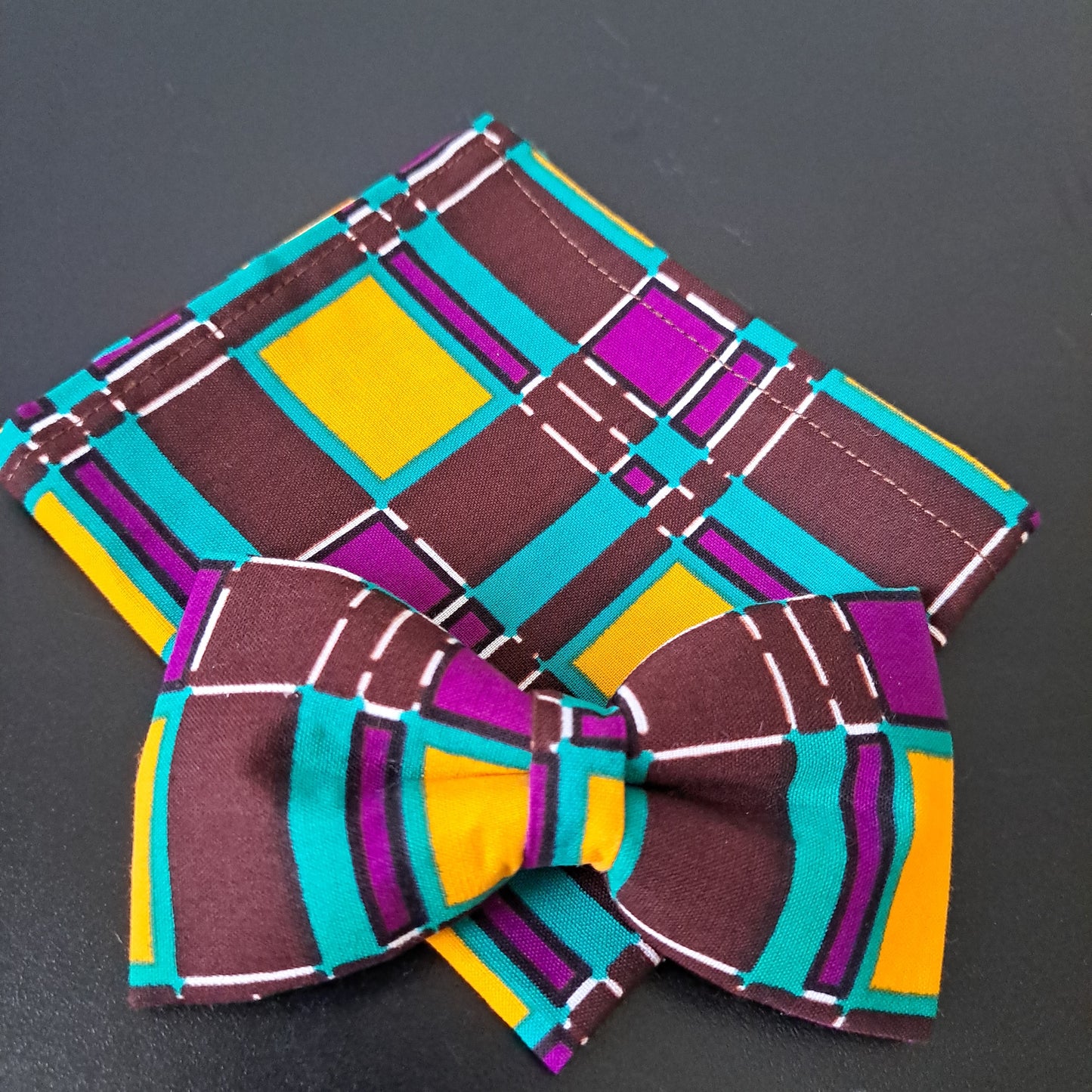 Brown Purple Turqoiuse Window Panel