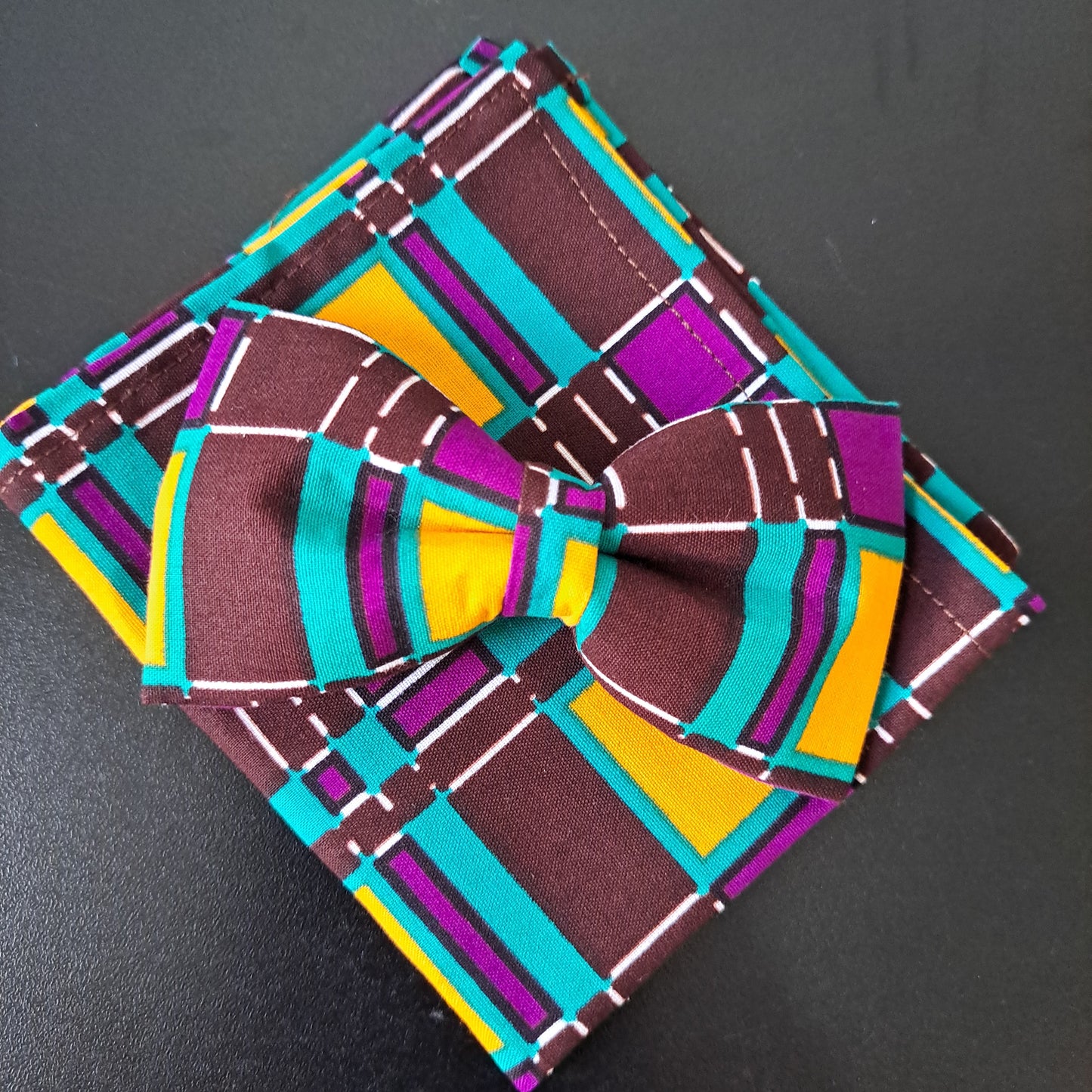 Brown Purple Turqoiuse Window Panel